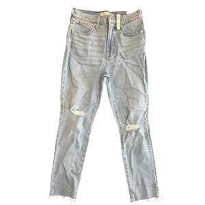 NWT Madewell The Perfect Vintage Jean in Bradwell Wash 25" W, Ripped Raw Hem